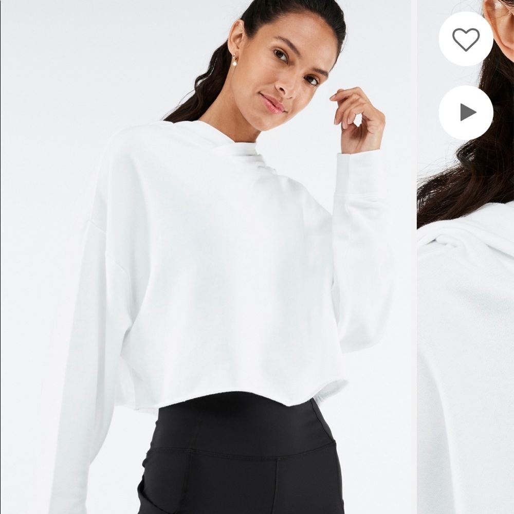 NWT Cropped White Hoodie